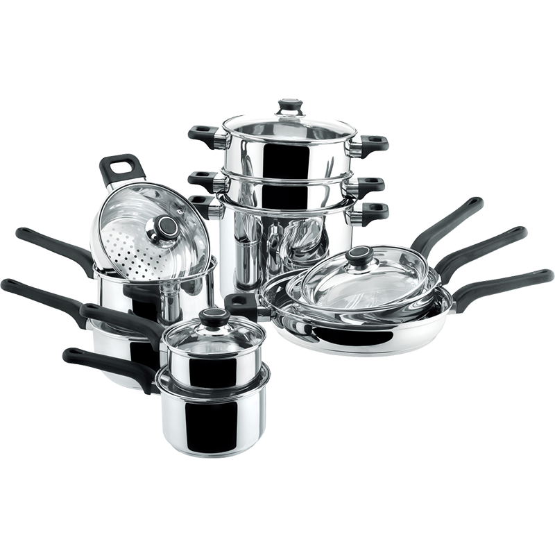 Stainless Steel 18-Piece Cookware Set