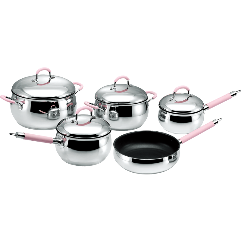 Stainless Steel 9-Piece Cookware Set, Apple shape cookwar set