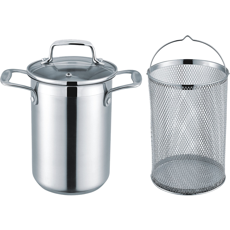 Stainless Steel Dishwasher Safe Asparagus Pot with Steamer Basket Cookwar